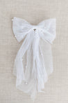 Tulle & Pearl Bow Clip