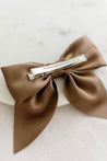 Taupe Matte Satin Bow