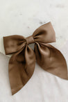 Taupe Matte Satin Bow
